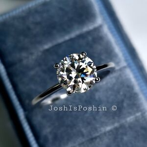 2CTW Moissanite solitaire engagement ring in sterling silver